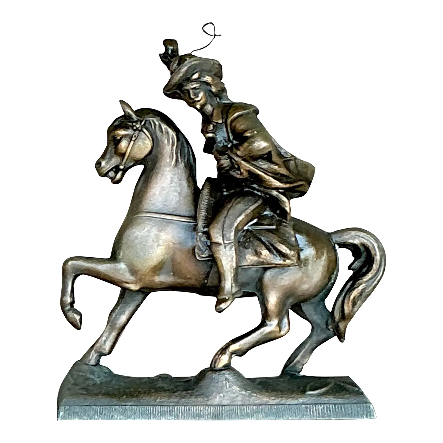 Vintage Regency Brass Rider on Horseback