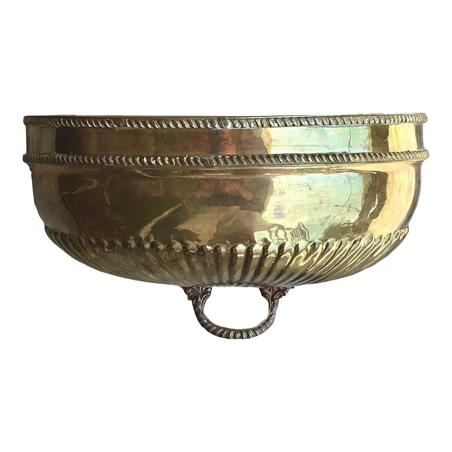 Vintage Regency Brass Wall Pocket - Detail view