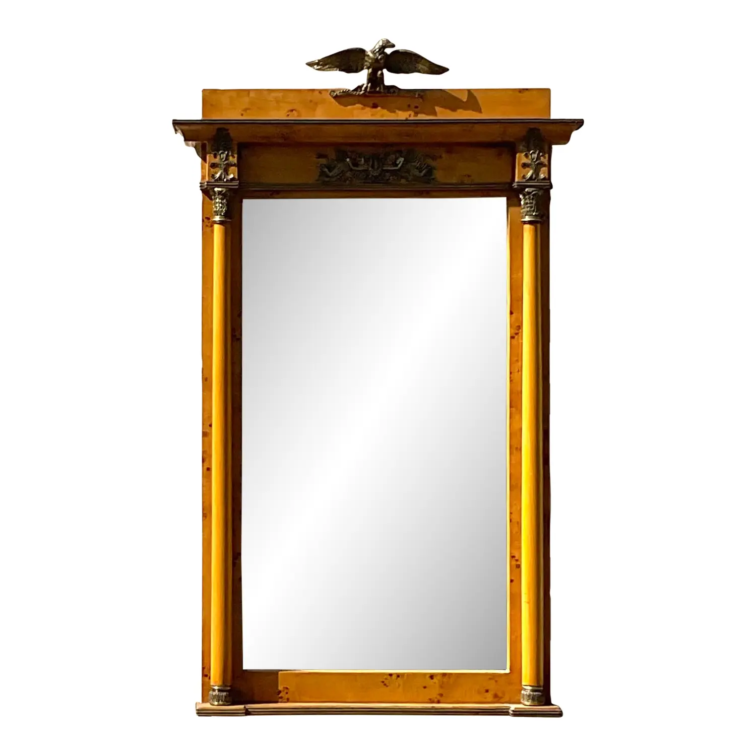 Vintage Regency Burl and Ormolu Mirror