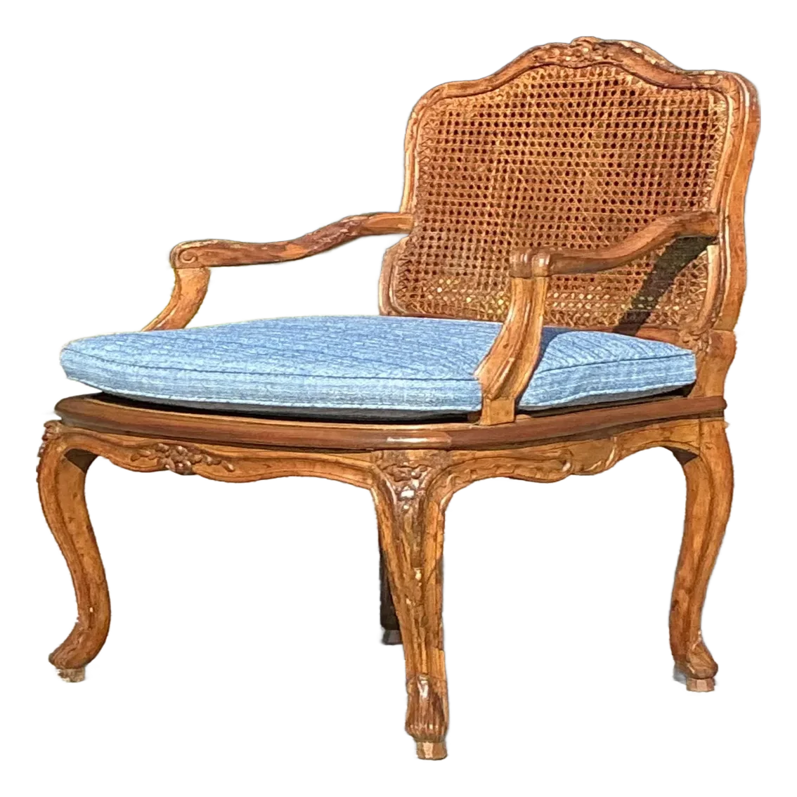 Vintage Regency Cane Fauteuil Chair - Detail view