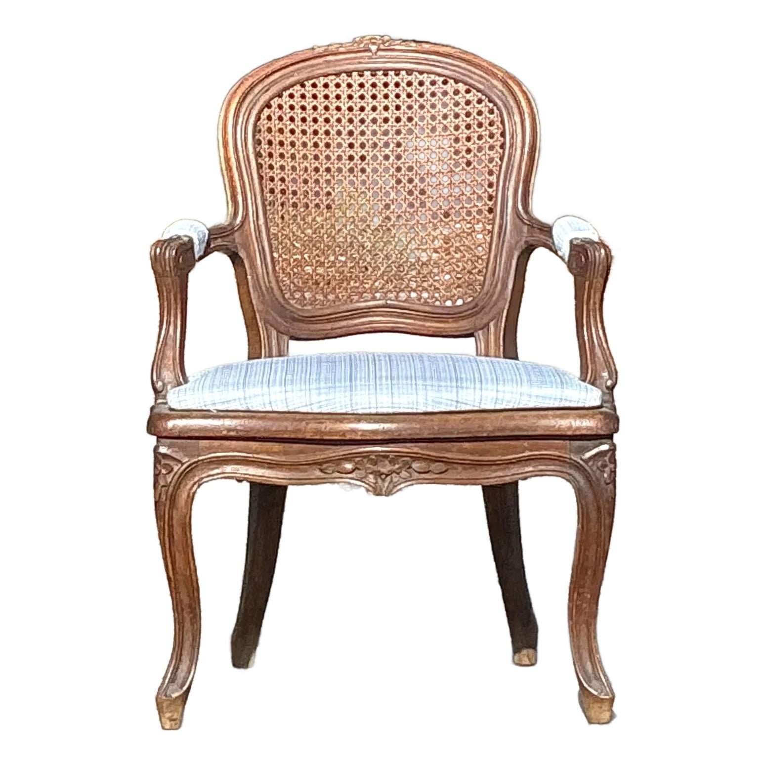 Vintage Regency Cane Fireside Fauteuil Chair