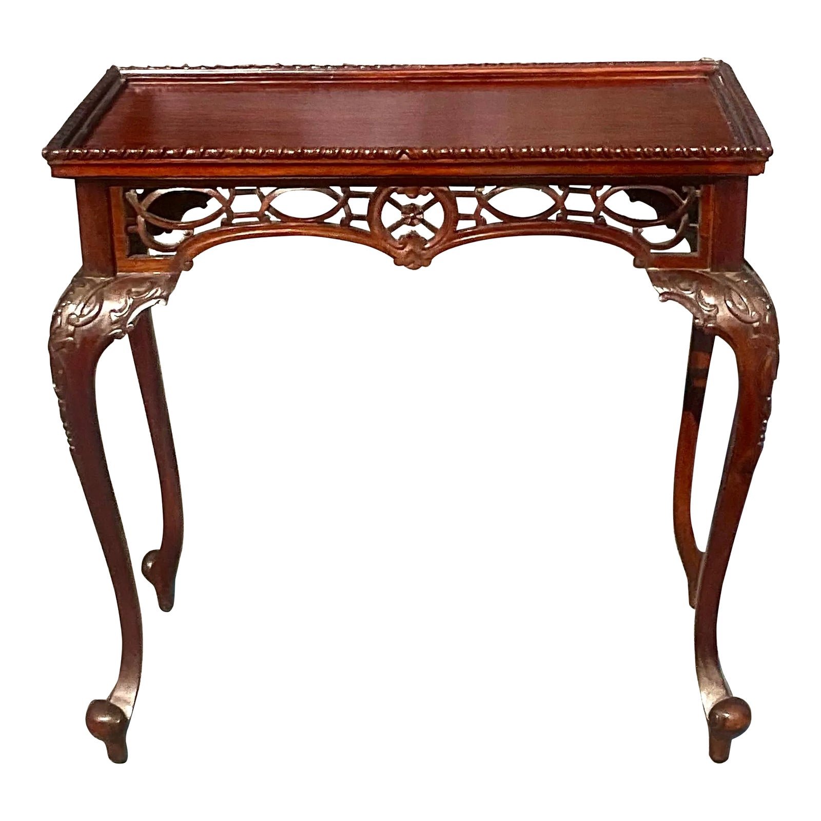 Vintage Regency Carved Fretwork Tea Table
