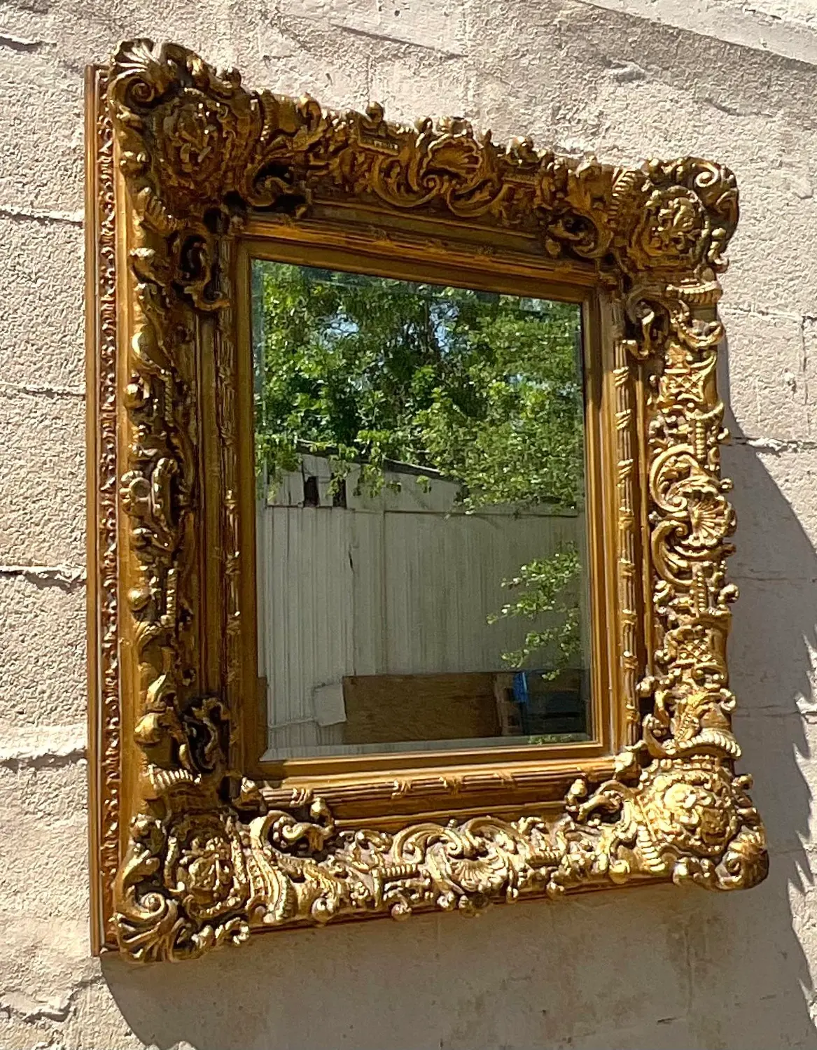 Vintage Regency Carved Gilt Wood Mirror - Back view