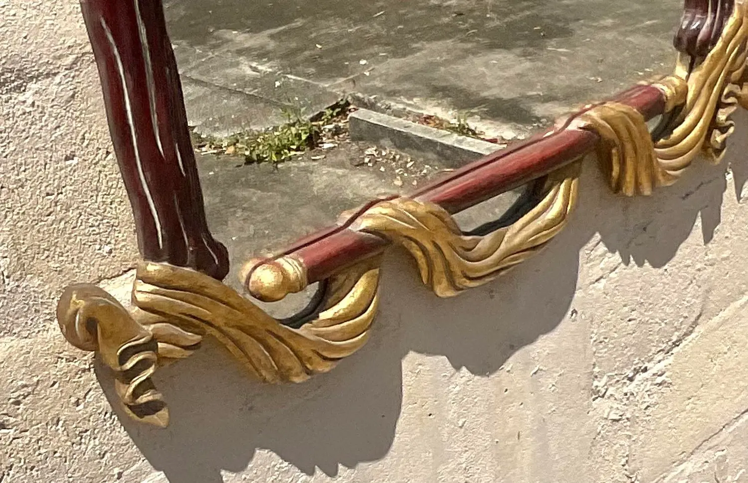 Vintage Regency Carved Rope and Tassle Gilt Mirror - Side view