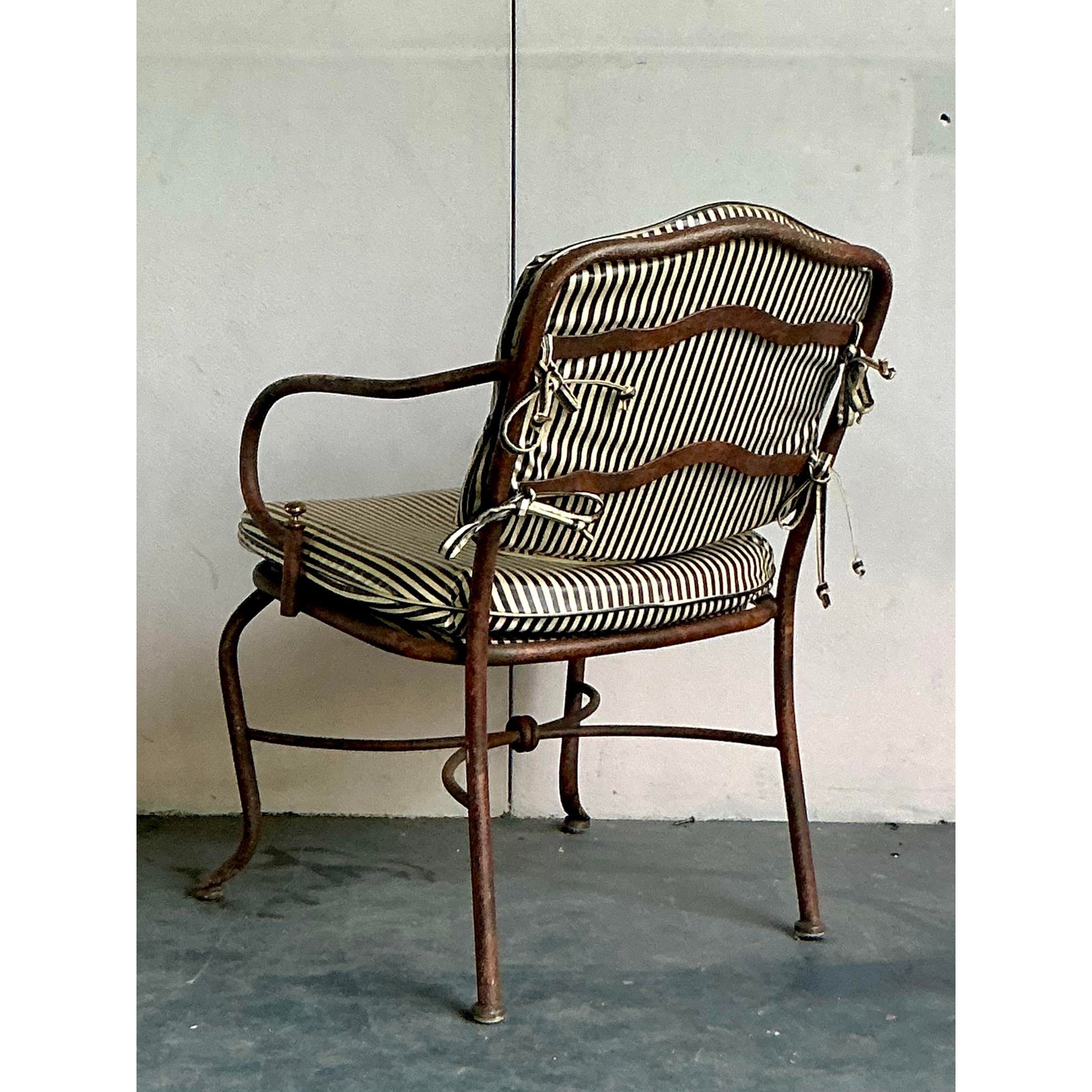 Vintage Regency Cast Aluminum Lounge Chair - Back view
