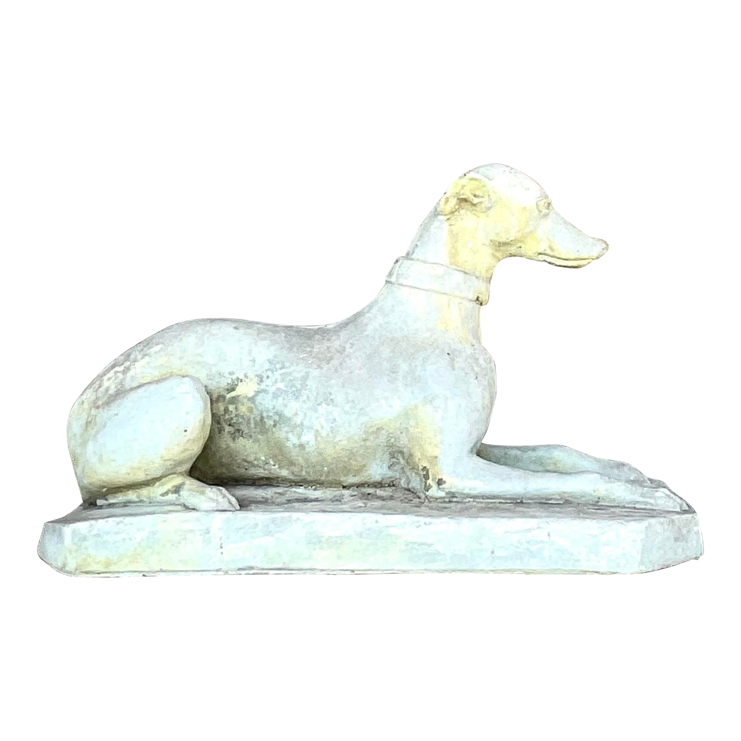 Vintage Regency Cast Cement Greyhound - Detail view