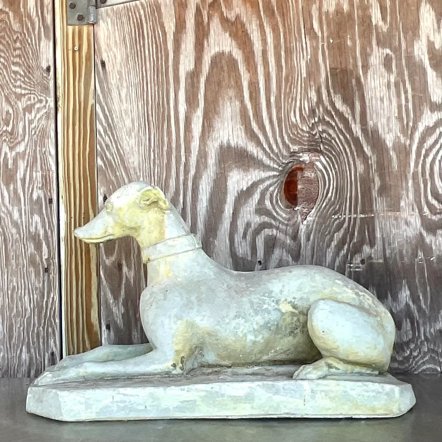 Vintage Regency Cast Cement Greyhound - Back view