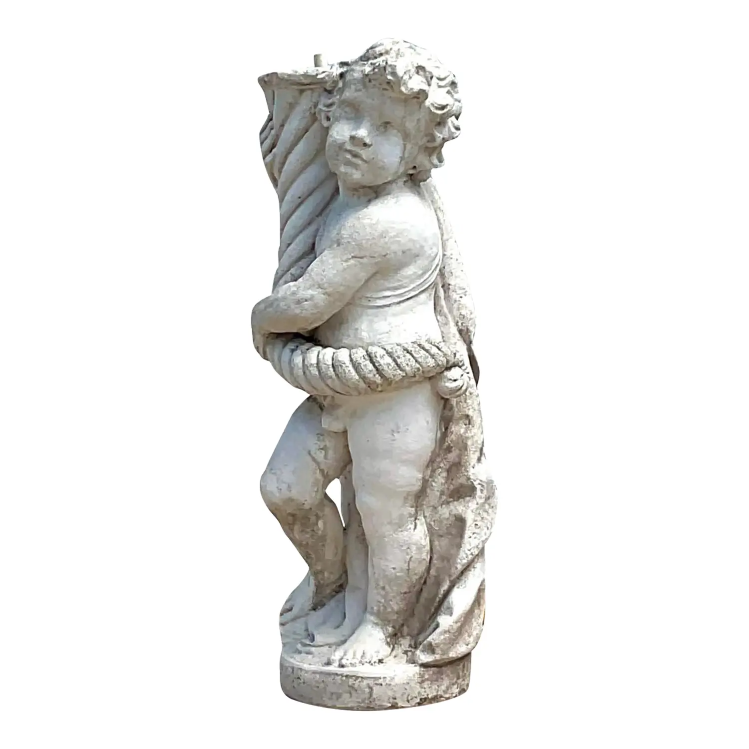 Vintage Regency Cast Concrete Figural Sculpture
