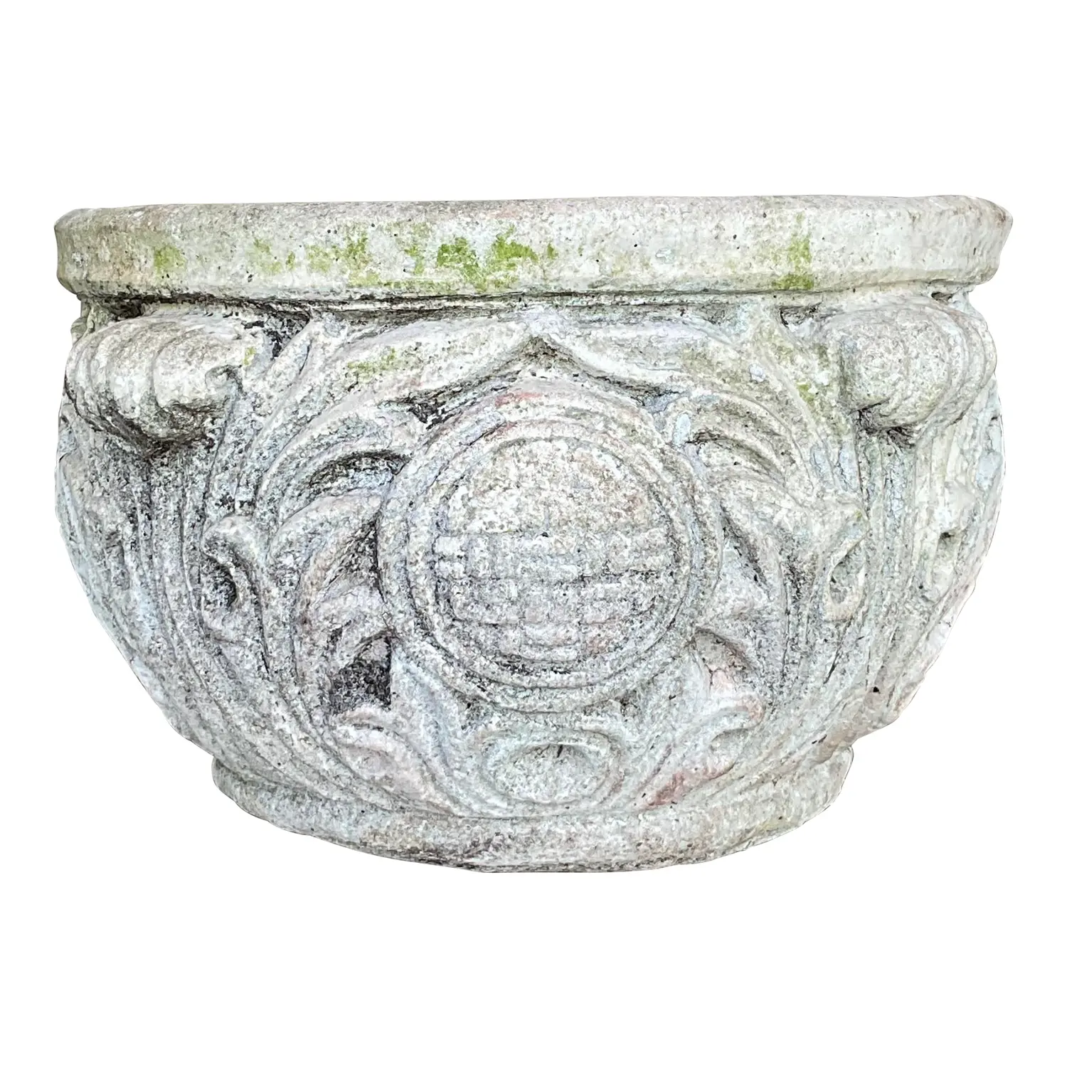 Vintage Regency Cast Concrete Medallion Planter