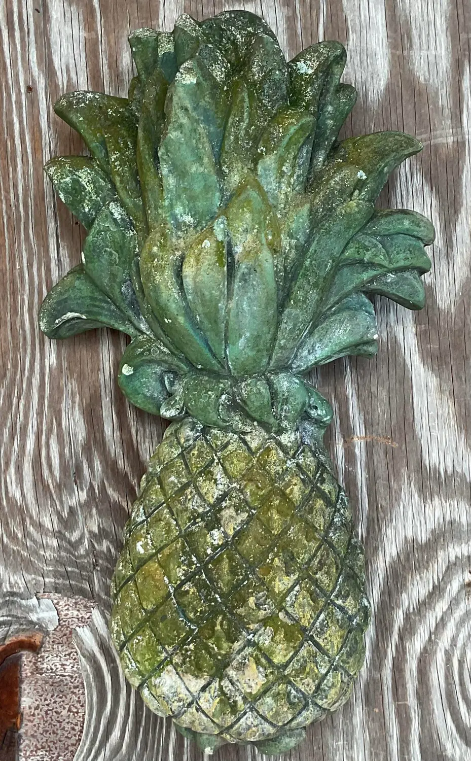 Vintage Regency Cast Concrete Pineapple - Detail view