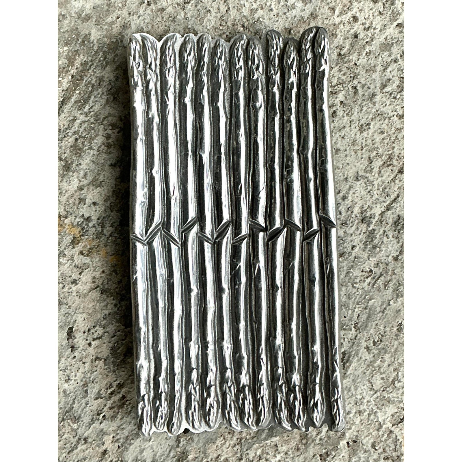 Vintage Regency Cast Pewter Asparagus Tray - Side view