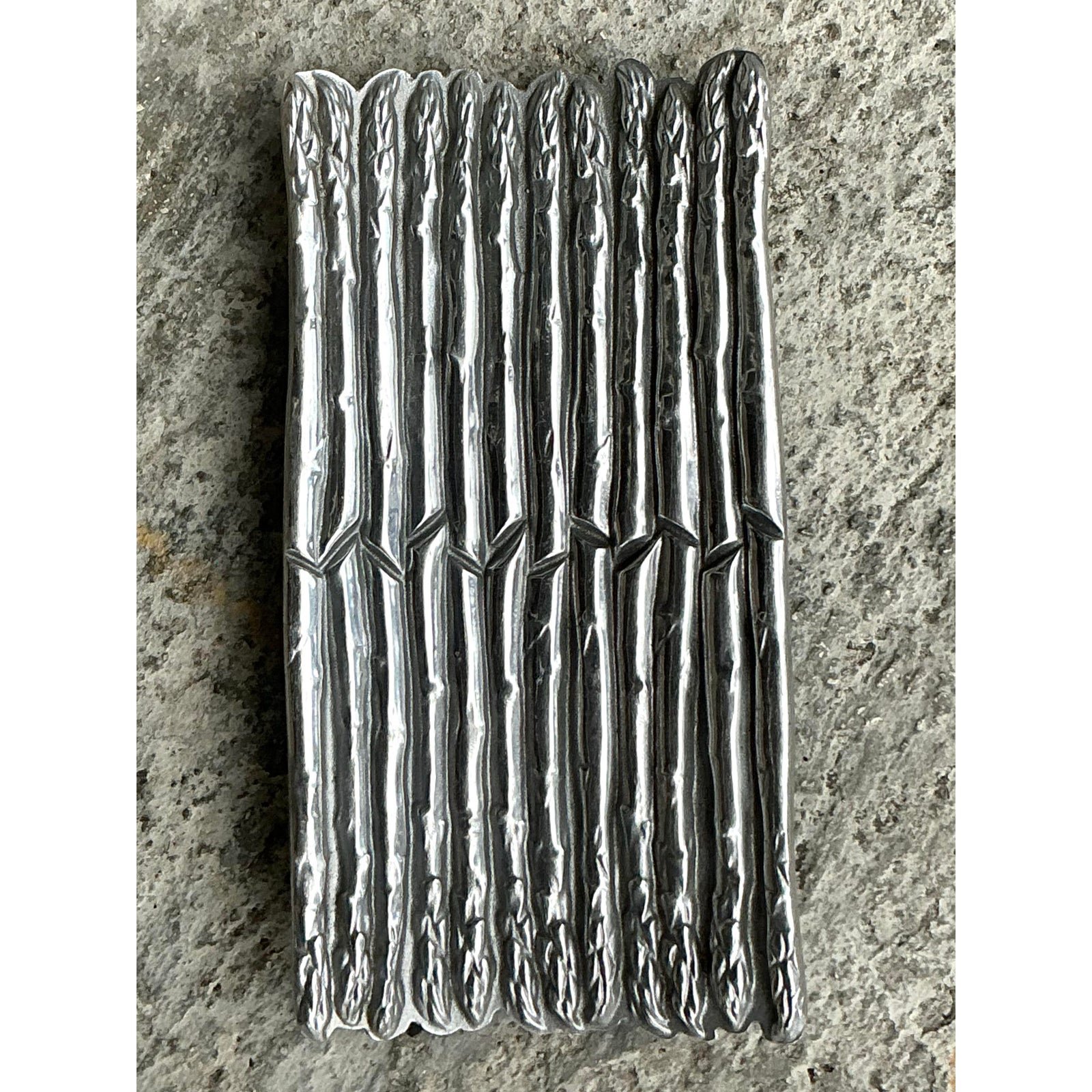 Vintage Regency Cast Pewter Asparagus Tray - Back view