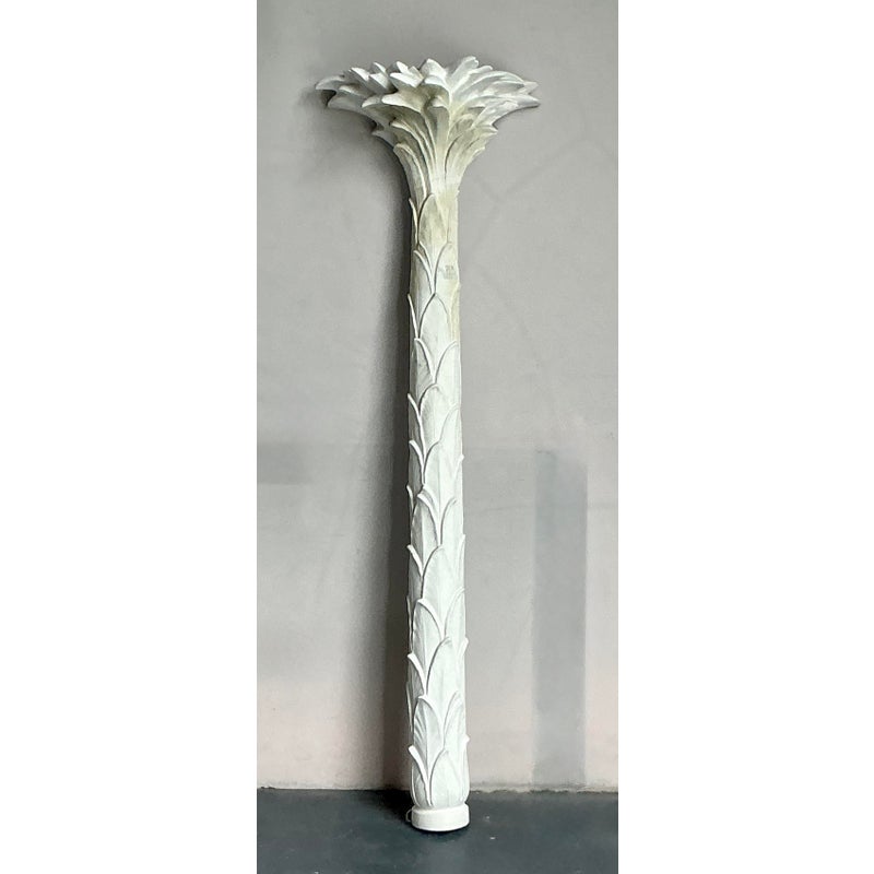 Vintage Regency Cast Plaster Palm Torcherie - Top view