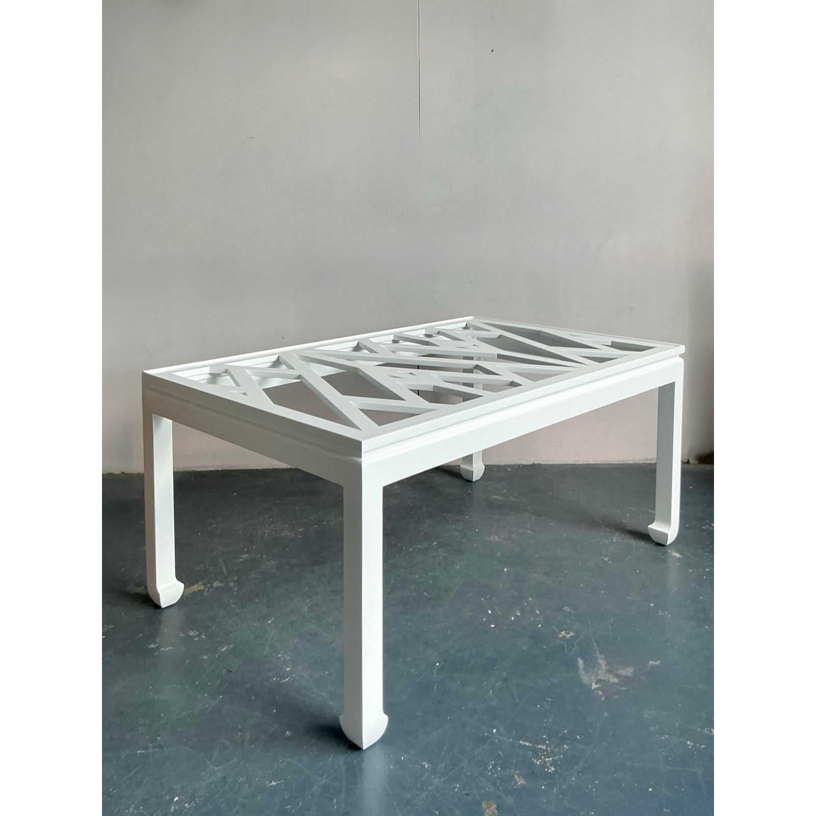Vintage Regency Chinese Chippendale Ming Dining Table - Top view