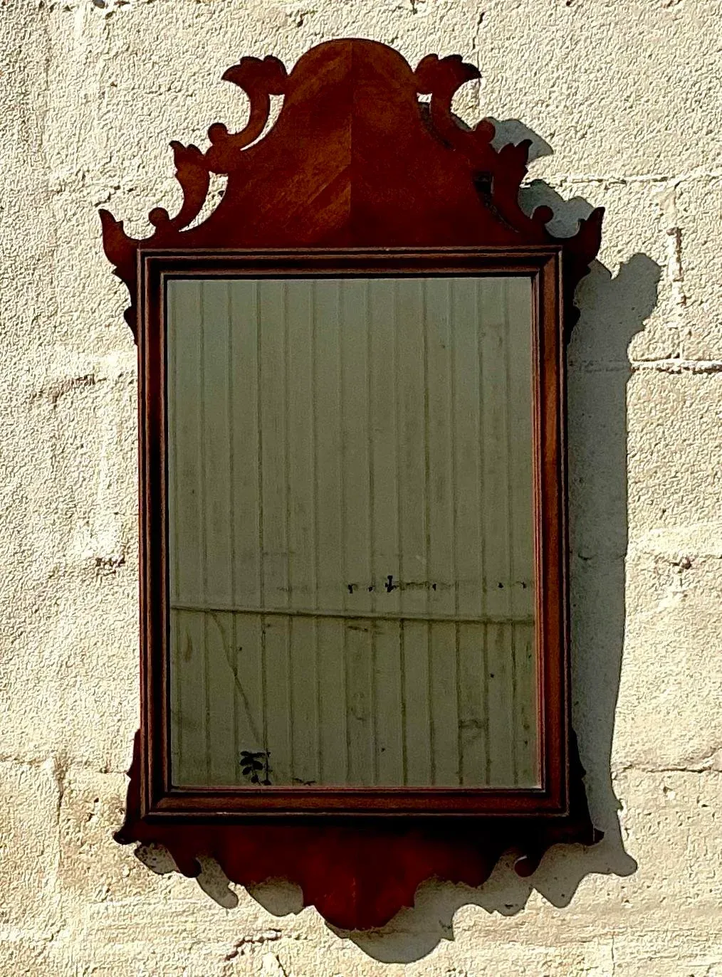 Vintage Regency Chippendale Carved Wood Mirror - Back view