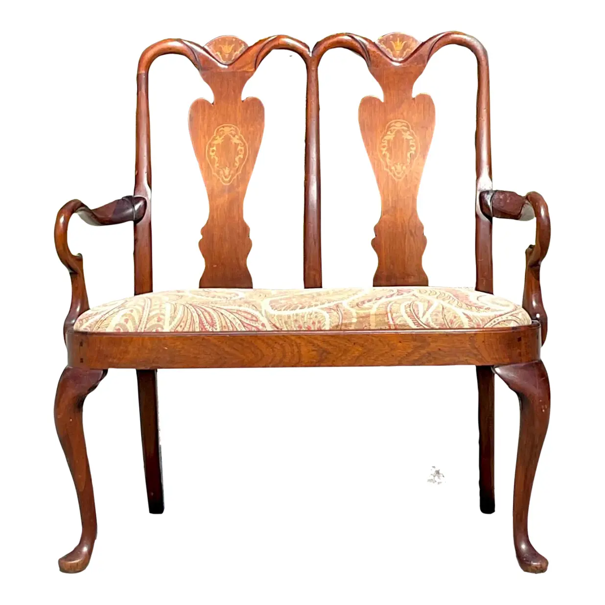 Vintage Regency Chippendale Inlay Settee