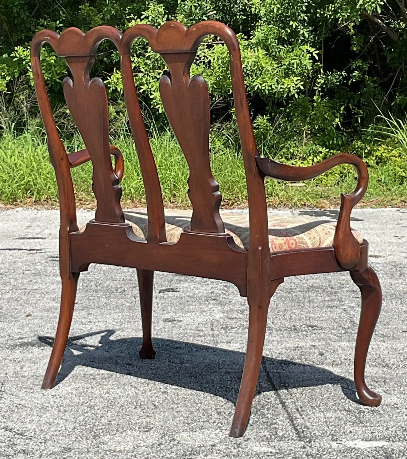 Vintage Regency Chippendale Inlay Settee - Side view