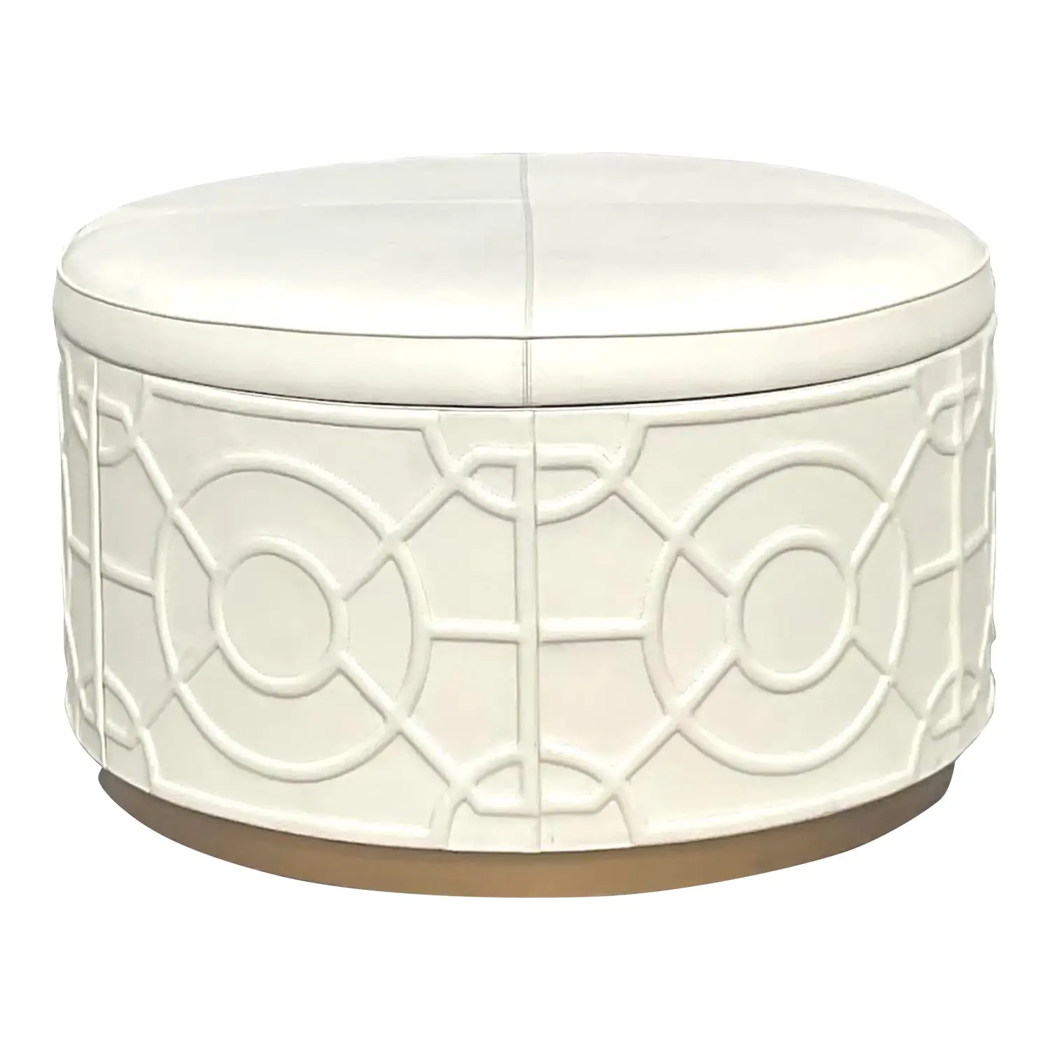 Vintage Regency Currey and Co “Alisa” Leather Storage Ottoman