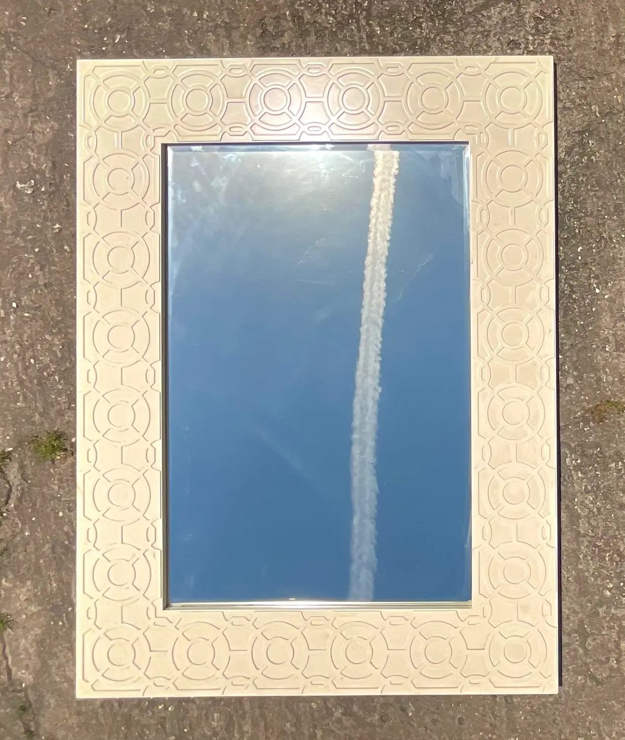 Vintage Regency Currey and Company Fret Work Mirror - Back view