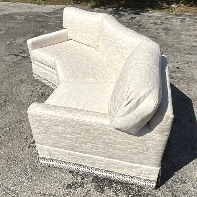 Vintage Regency Custom Angled Sofa - Side view