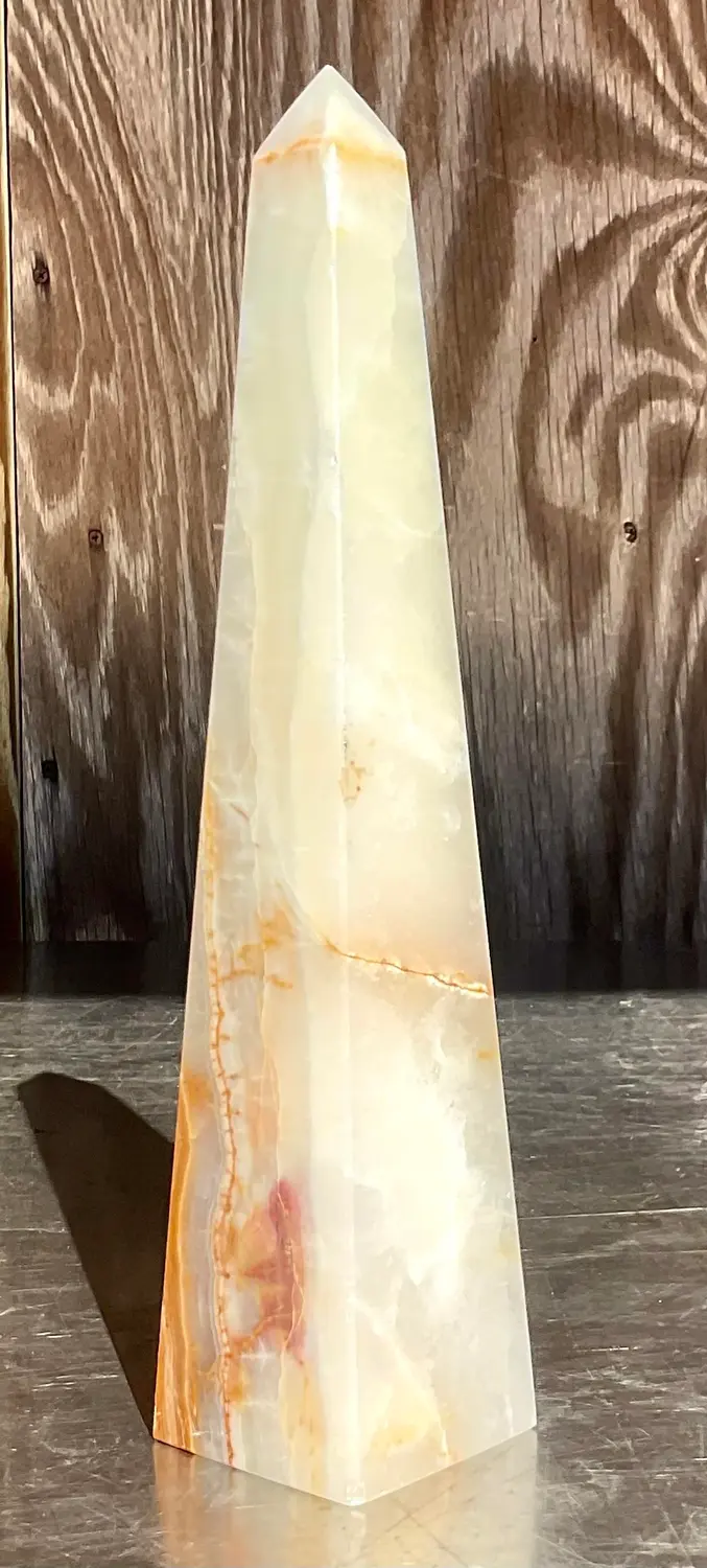 Vintage Regency Cut Stone Obelisk - Side view