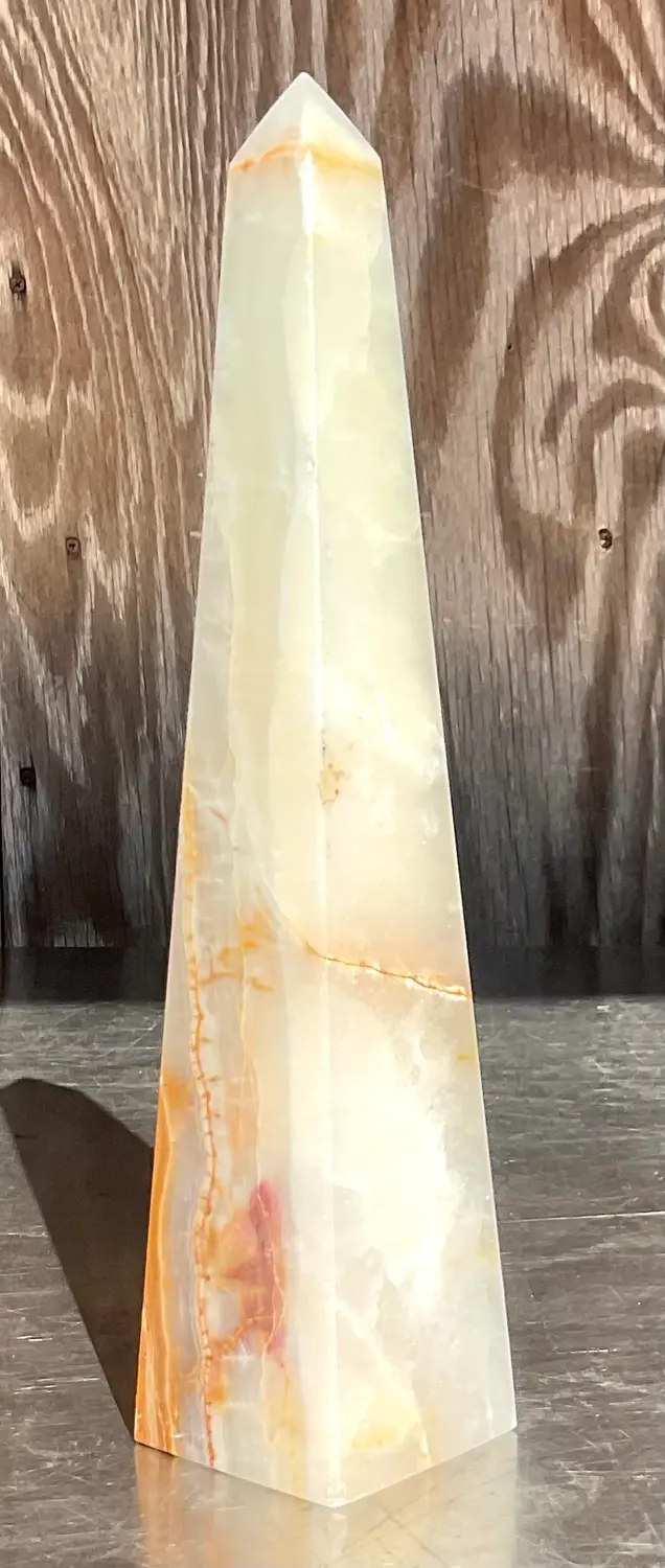 Vintage Regency Cut Stone Obelisk - Top view