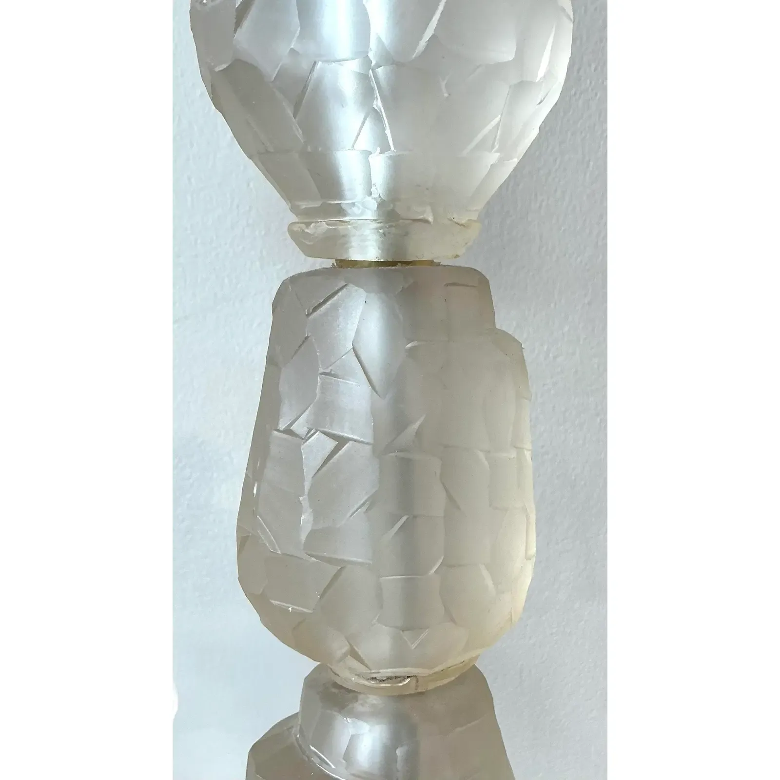 Vintage Regency Faceted Crystal Lamps - A Pair - Top view