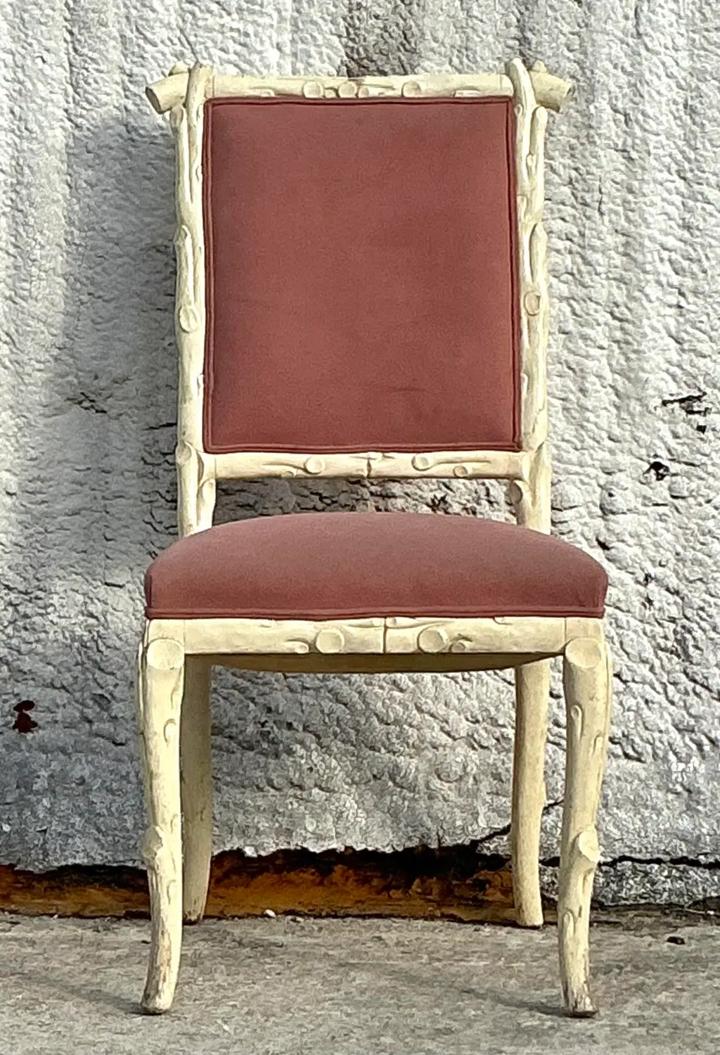 Vintage Regency Faux Bois Chair - Side view