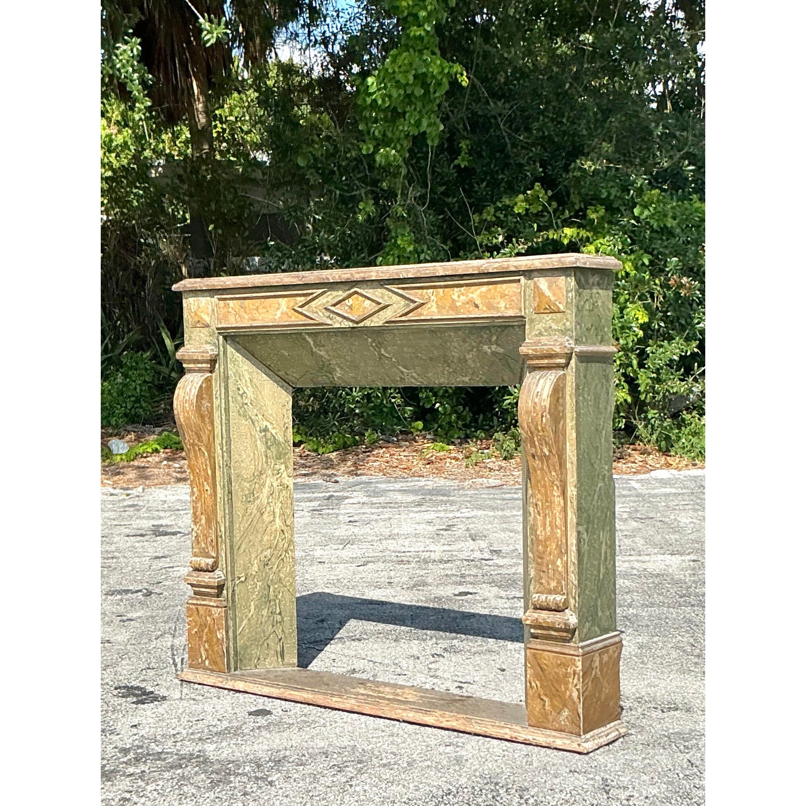 Vintage Regency Faux Finished Fireplace Surround - Side view