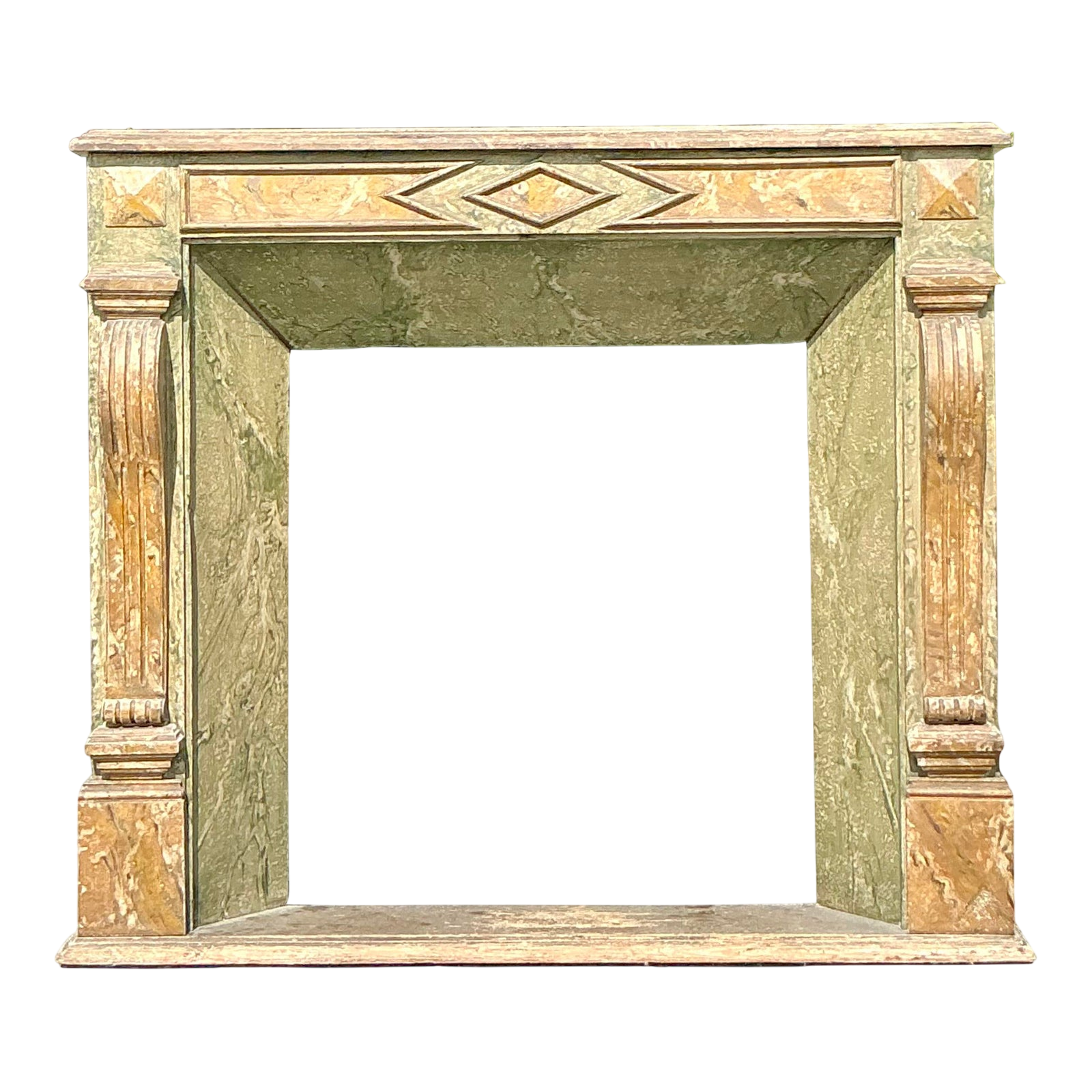 Vintage Regency Faux Finished Fireplace Surround - Detail view