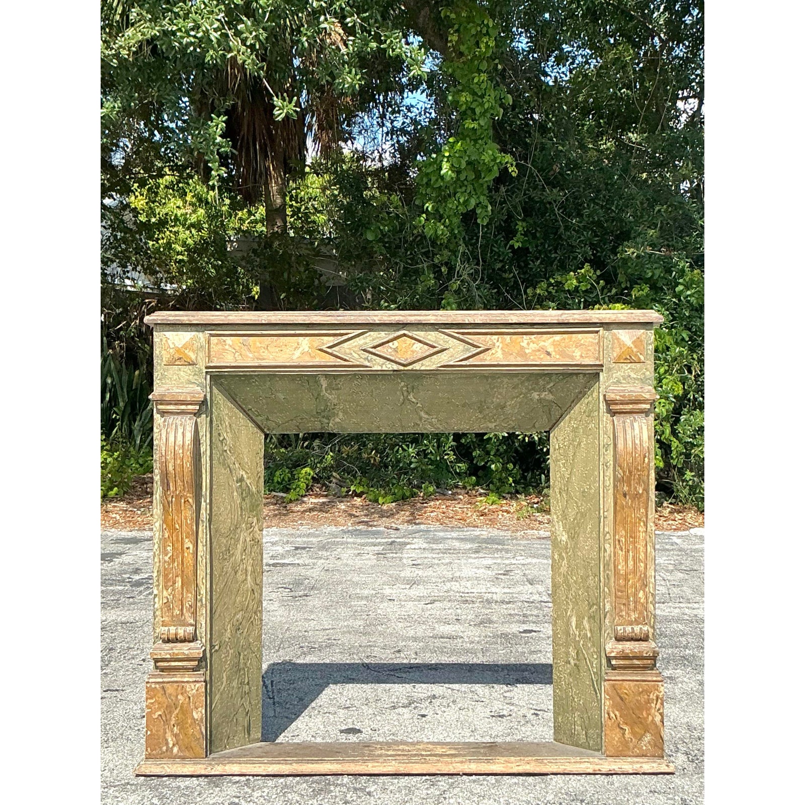 Vintage Regency Faux Finished Fireplace Surround - Top view