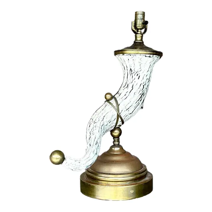 Vintage Regency Faux Horn Lamp