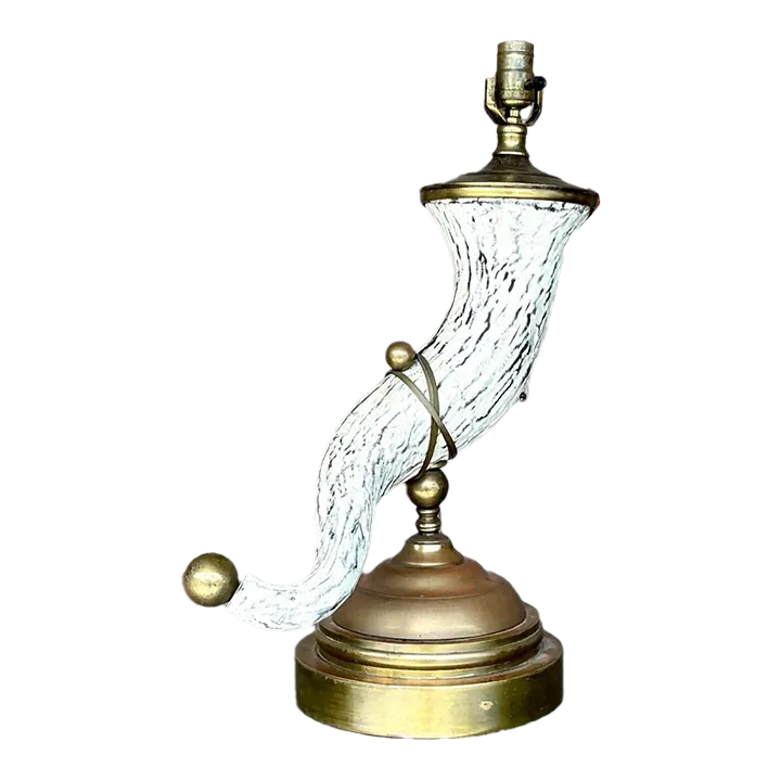 Vintage Regency Faux Horn Lamp - Detail view