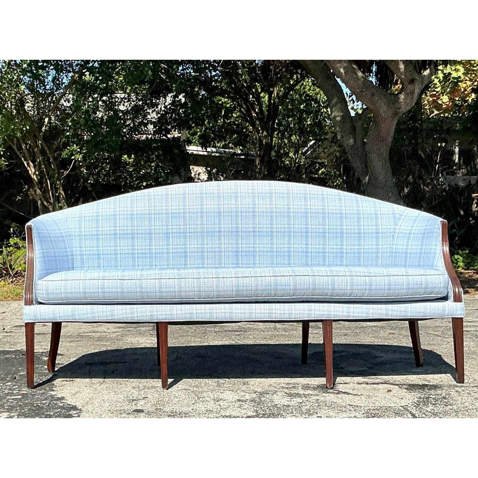 Vintage Regency Federal Mahogany Frame Sofa - Side view