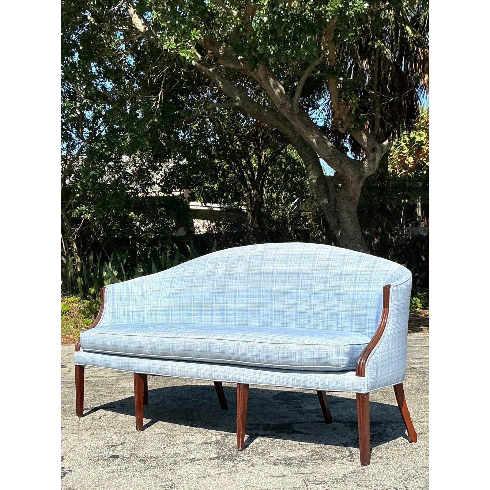 Vintage Regency Federal Mahogany Frame Sofa - Top view