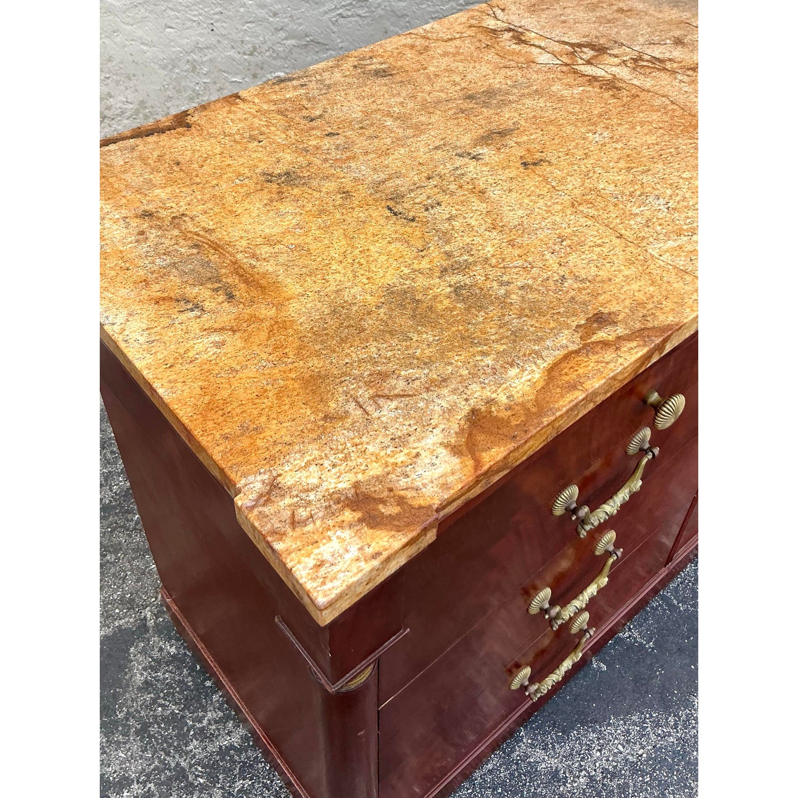 Vintage Regency Flame Mahogany Empire Credenza - Detail view