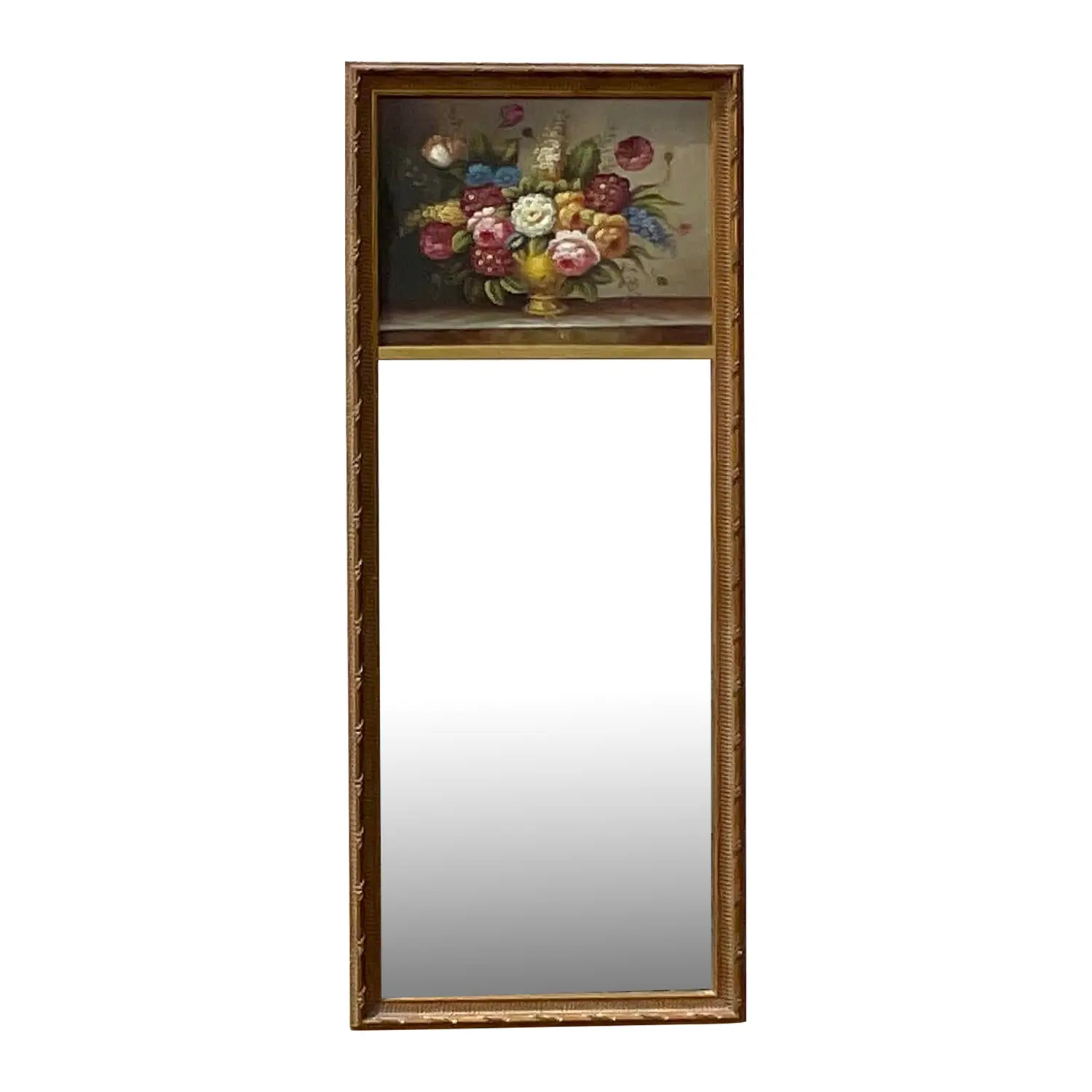 Vintage Regency Floral Trumeau Mirror