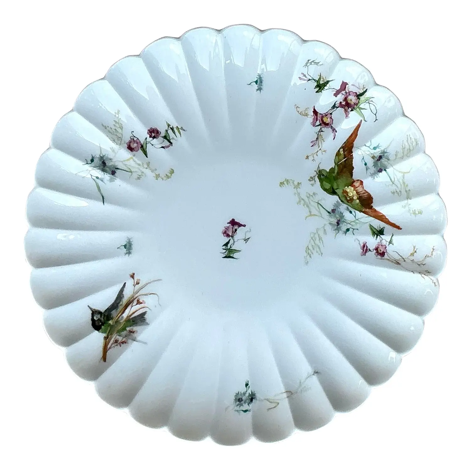Vintage Regency Fluted Birds Cake Plate