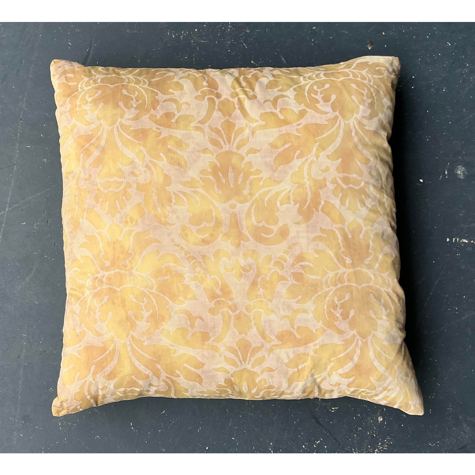 Vintage Regency Fortuny Silk Jacquard Throw Pillow - Top view