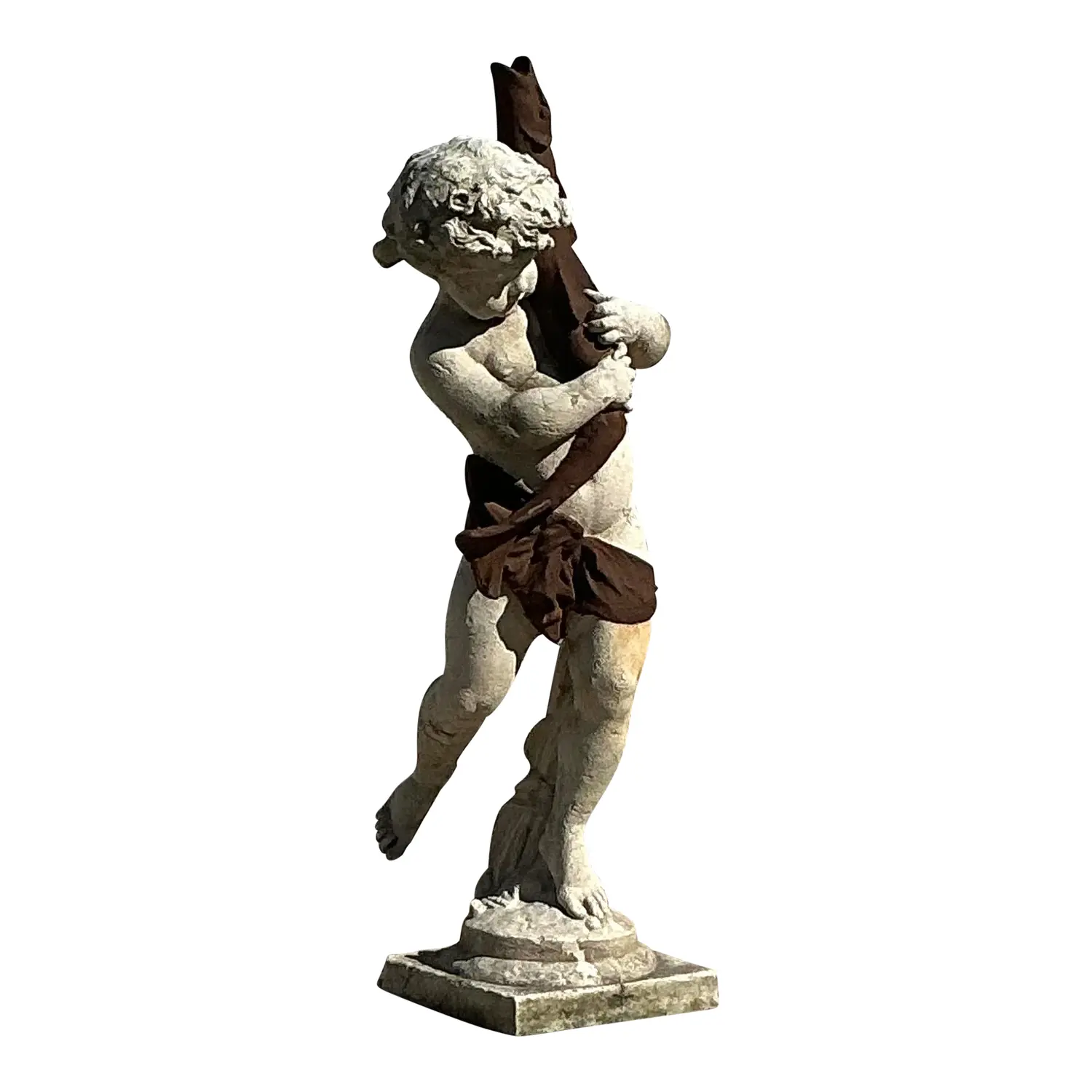 Vintage Regency French Cement Over Fiberglass Figural Statue