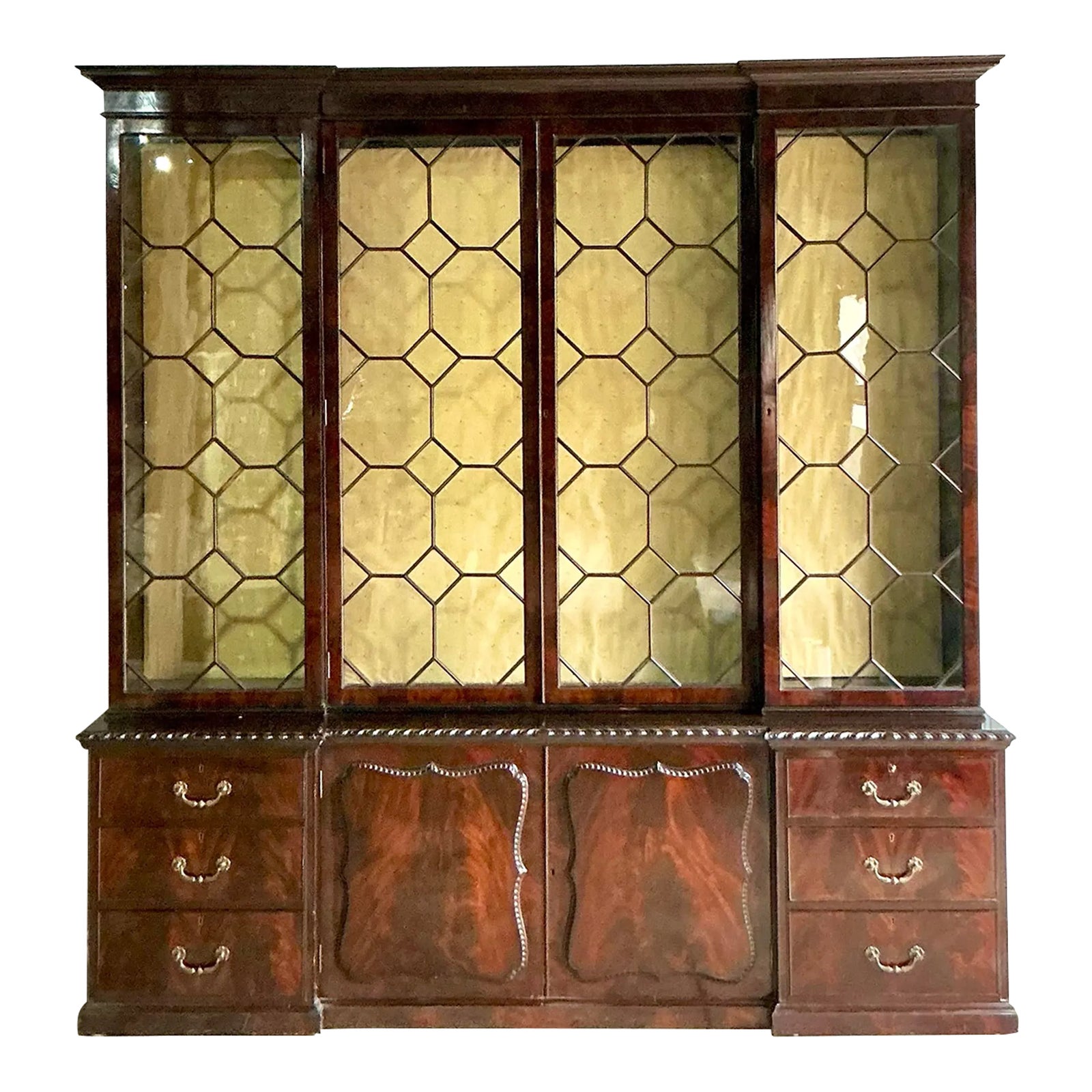 Vintage Regency George III Mahogany Breakfront