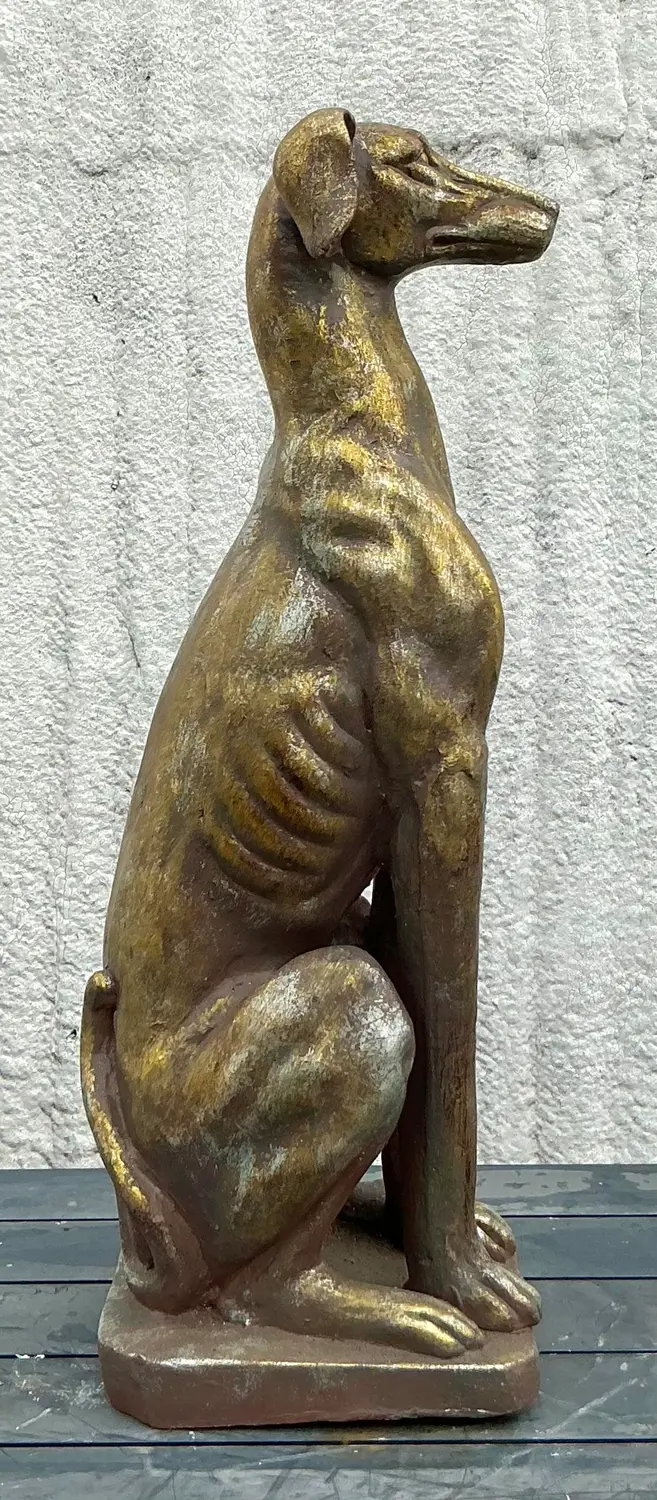 Vintage Regency Gilt Greyhound - Detail view