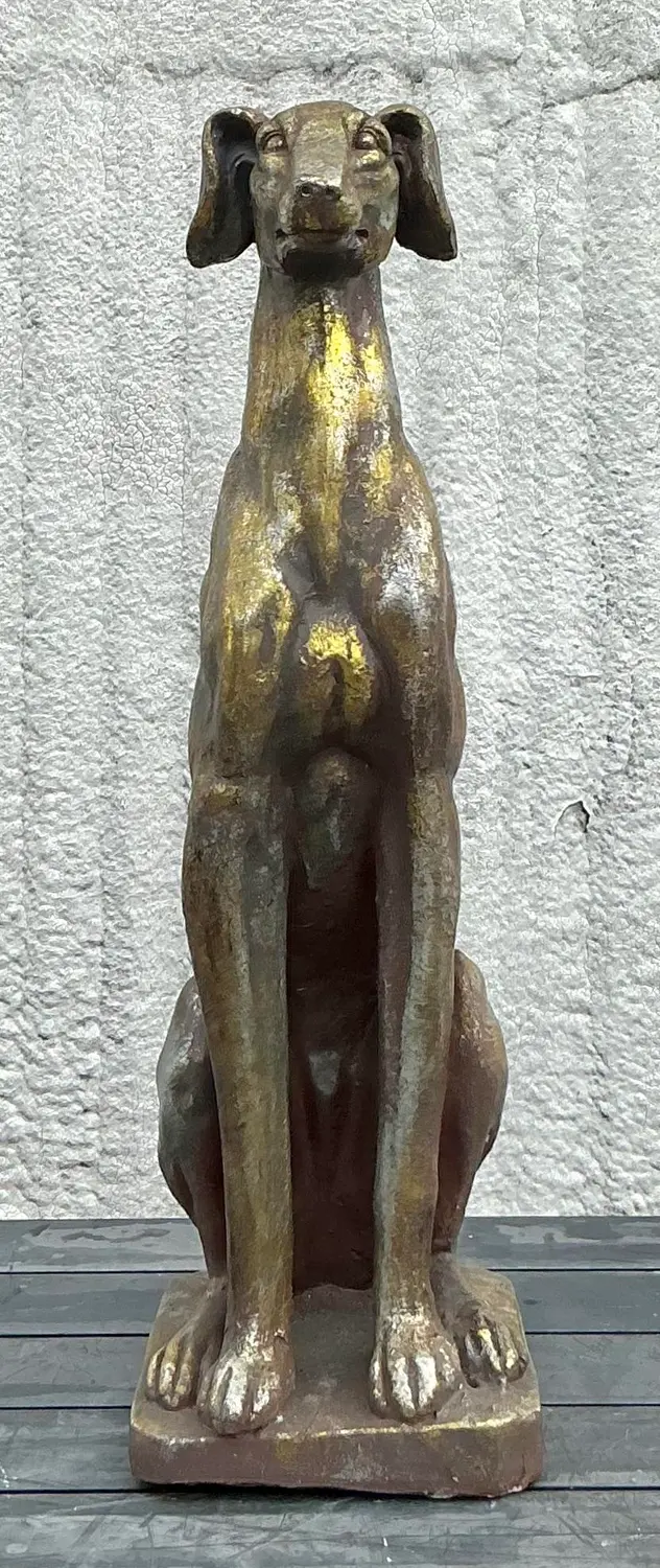 Vintage Regency Gilt Greyhound - Top view