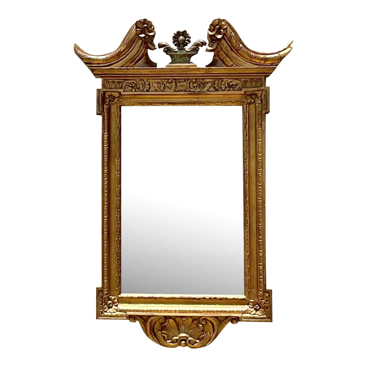 Vintage Regency Gilt Pediment Mirror