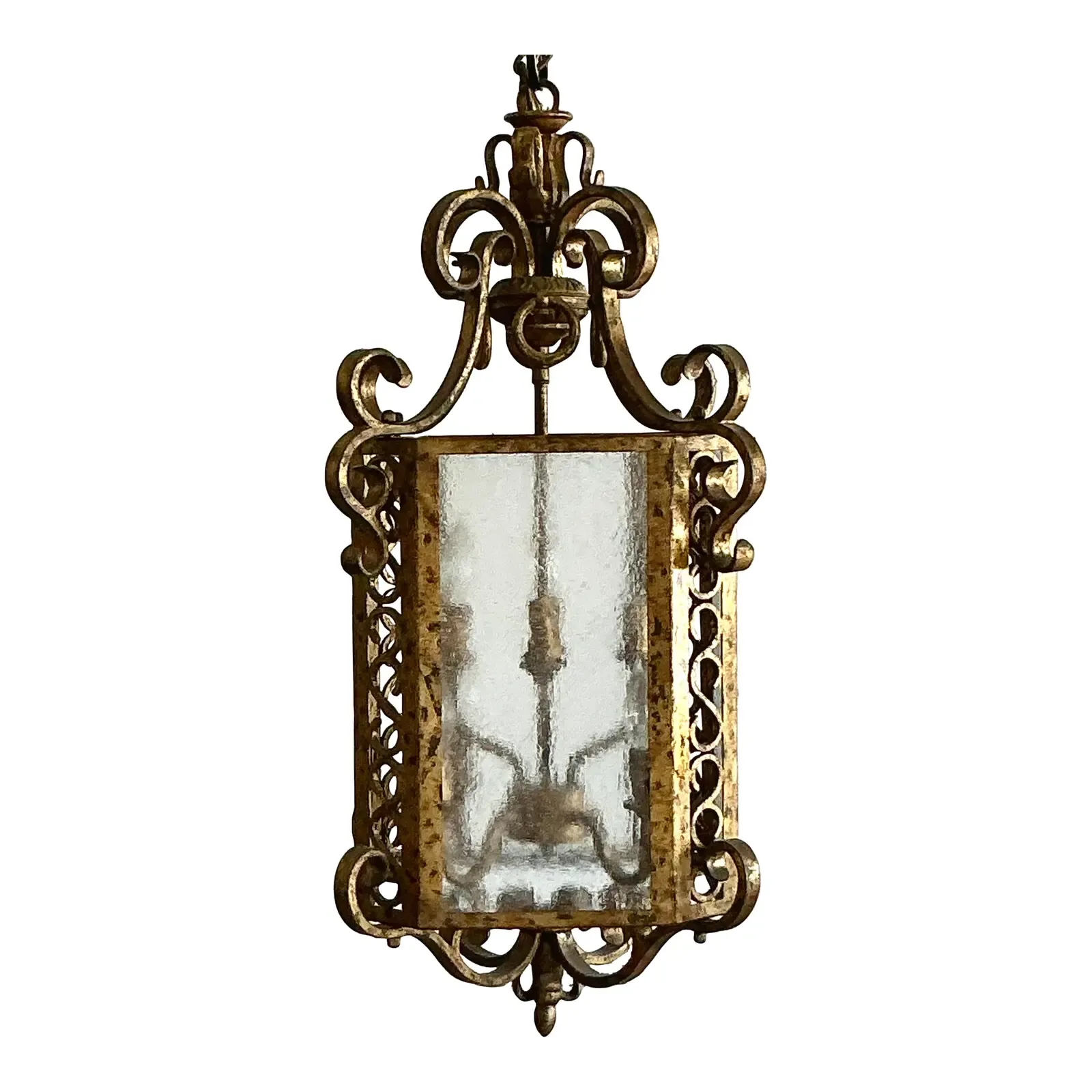Vintage Regency Gilt Rings Lantern - Detail view