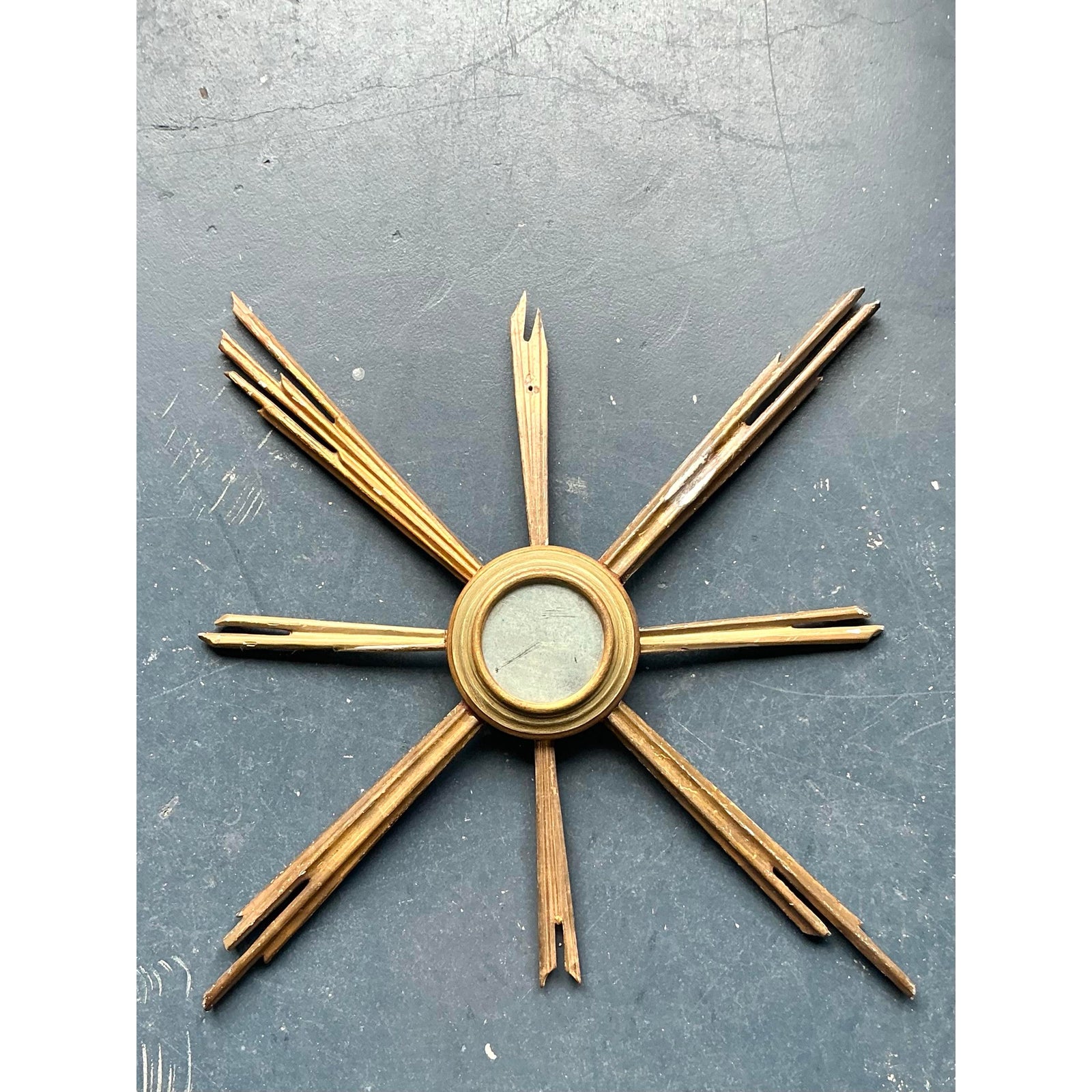 Vintage Regency Gilt Starburst Mirror - Back view