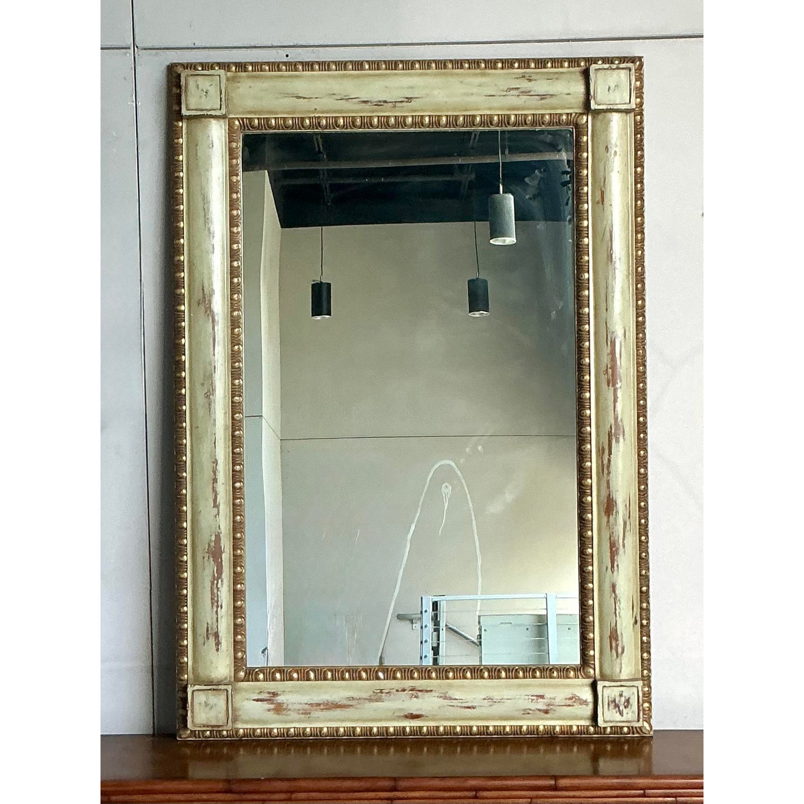 Vintage Regency Gilt Tipped Mirror - Top view
