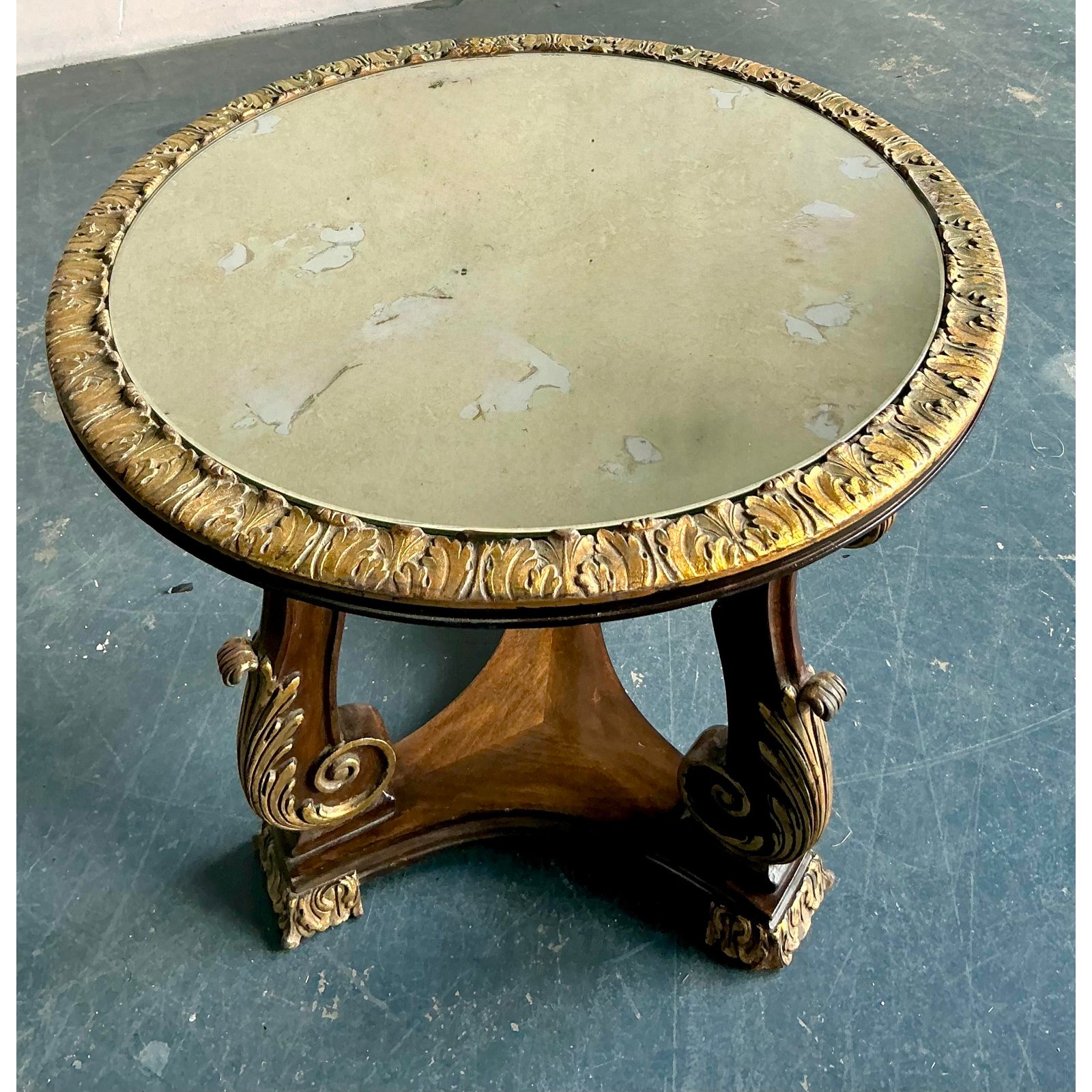 Vintage Regency Gilt Tipped Side Table - Top view