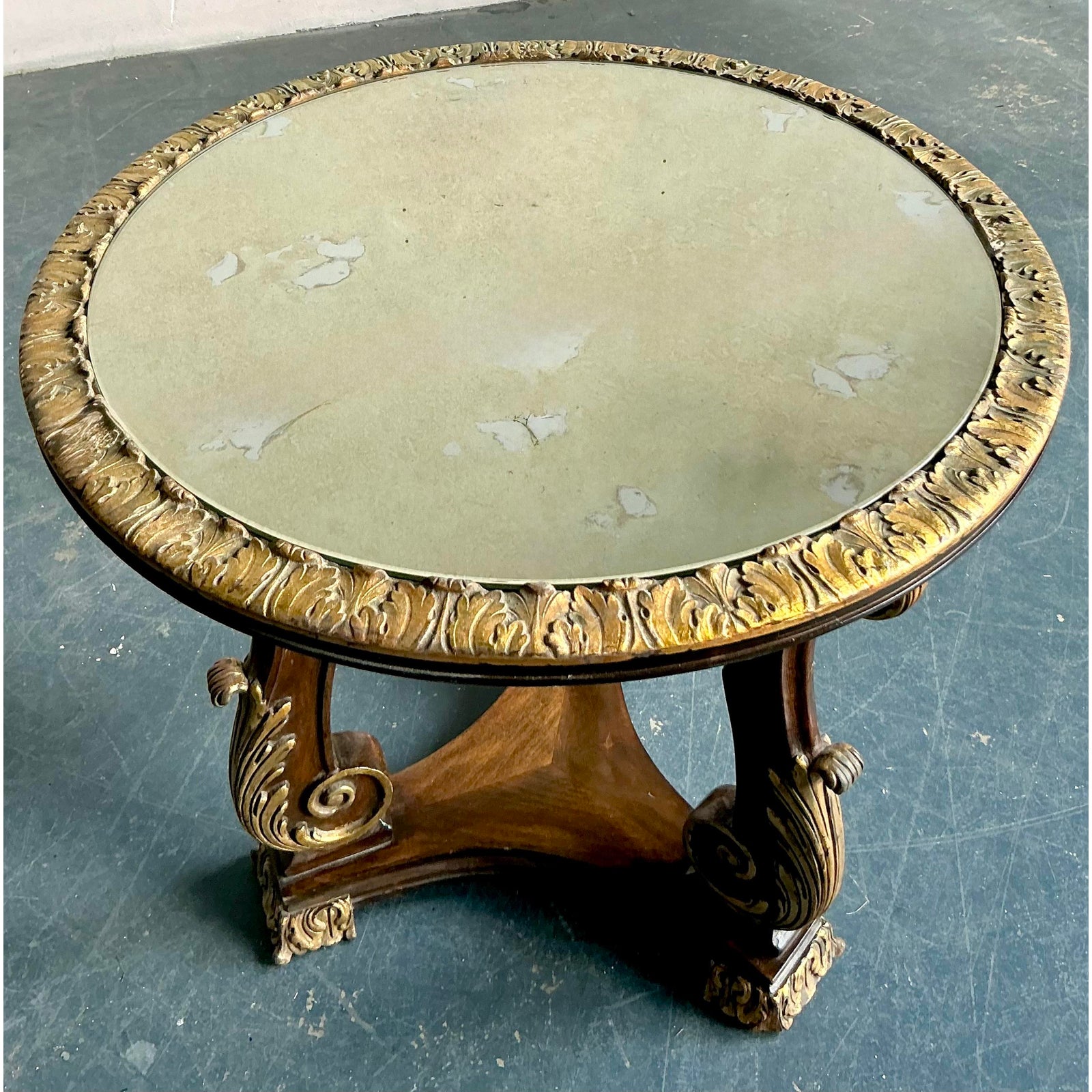 Vintage Regency Gilt Tipped Side Table - Side view