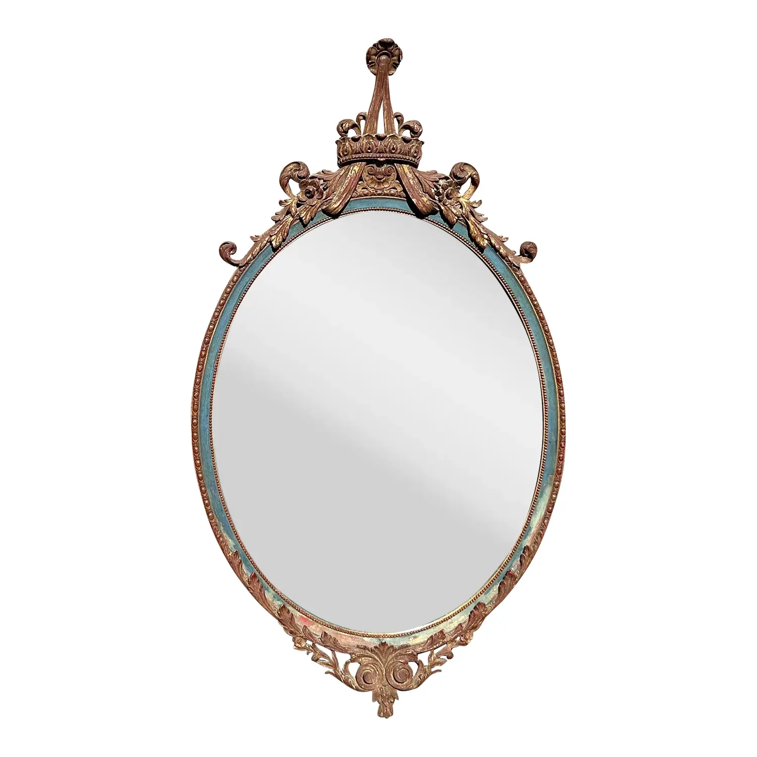Vintage Regency Gilt Tipped Swag Mirror